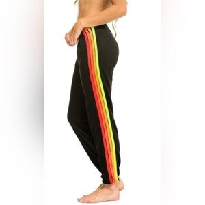 #948 Aviator Nation Stripe Sweatpants Charcoal size Large